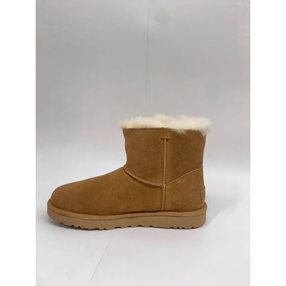 UGG Women's Mini Bailey Logo Strap Booties - Chestnut 8M - Picture 4 of 8